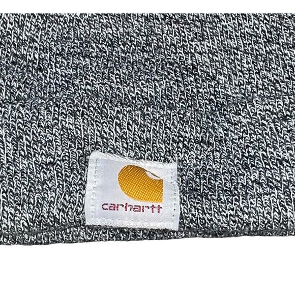 Carhartt Gray Knit Watch Cap Acrylic Cuffed Beanie Speckled Unisex Winter Hat - Picture 4 of 8